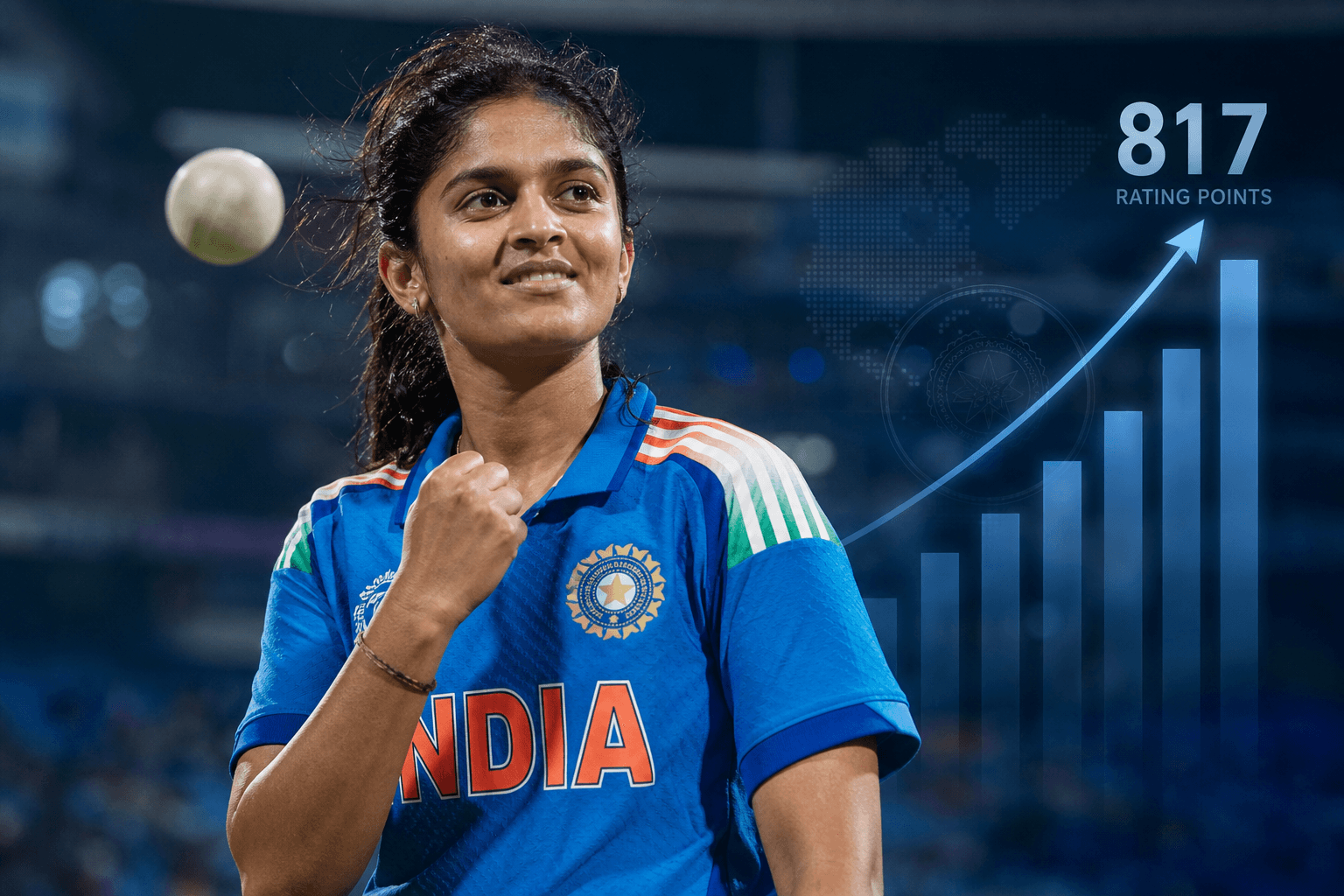 Sree Charani Reaches Record Heights in Women’s T20I Rankings